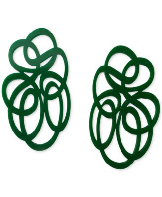 Swanky Designs Tatiana Swirl Drop Earrings - Green