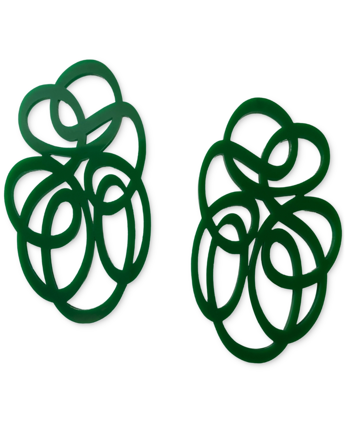 Tatiana Swirl Drop Earrings - Green