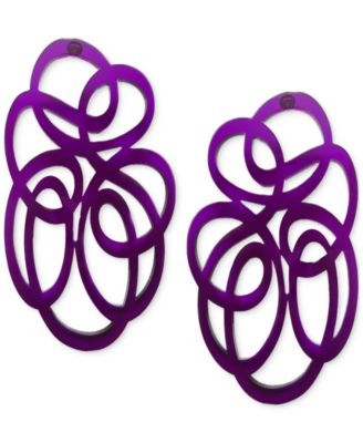 Swanky Designs Tatiana Swirl Drop Earrings - Purple 36$