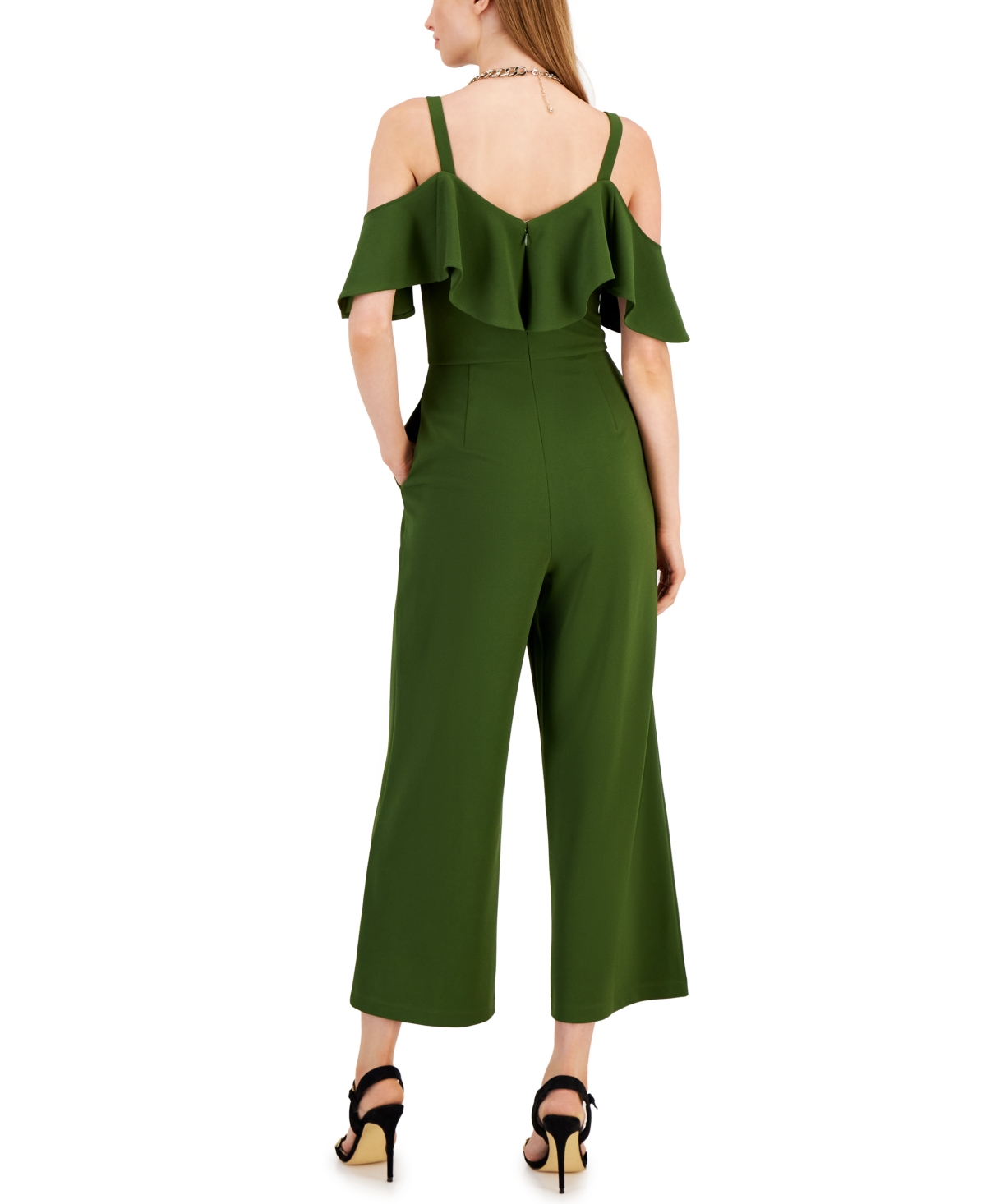 Rachel Rachel Roy Women s Roma Ruffled Off the shoulder Jumpsuit In Greener Pa ModeSens