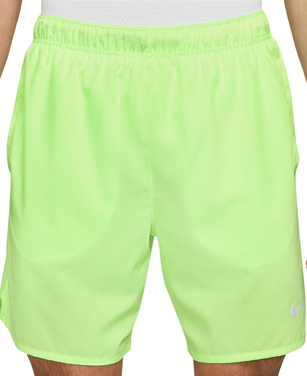 Nike Men's Challenger Dri-fit Brief-lined 7" Running Shorts In Lime Blast,reflective Silver