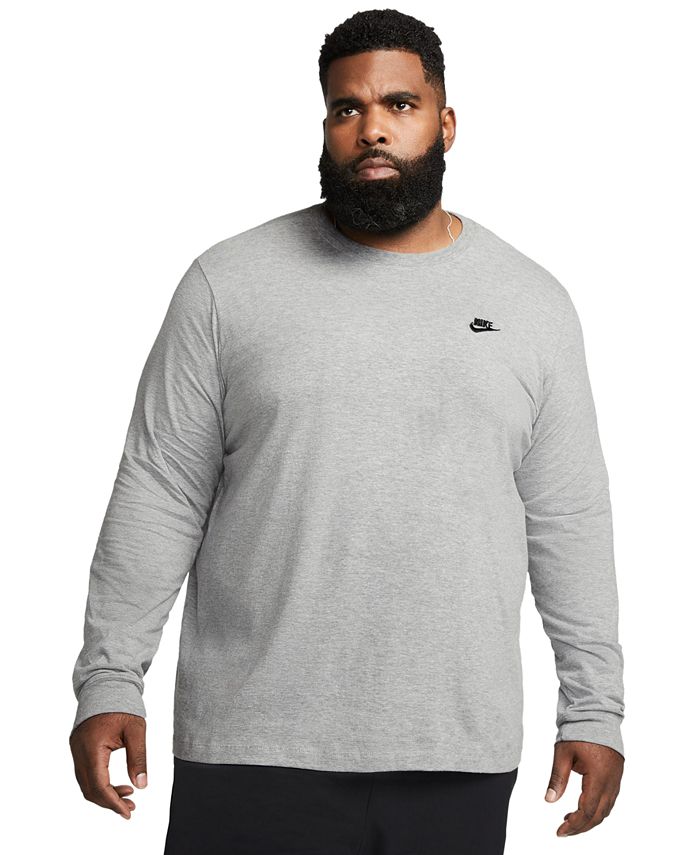 Nike Club Long-Sleeve T-Shirt - Black / White - S - Men