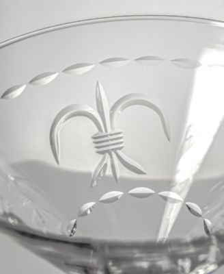 Fleur De Lis Martini Glass 10oz - Set of 4 Glasses