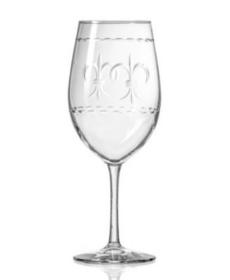 Fleur De Lis All Purpose Wine Glass 18oz - Set of 4 Glasses