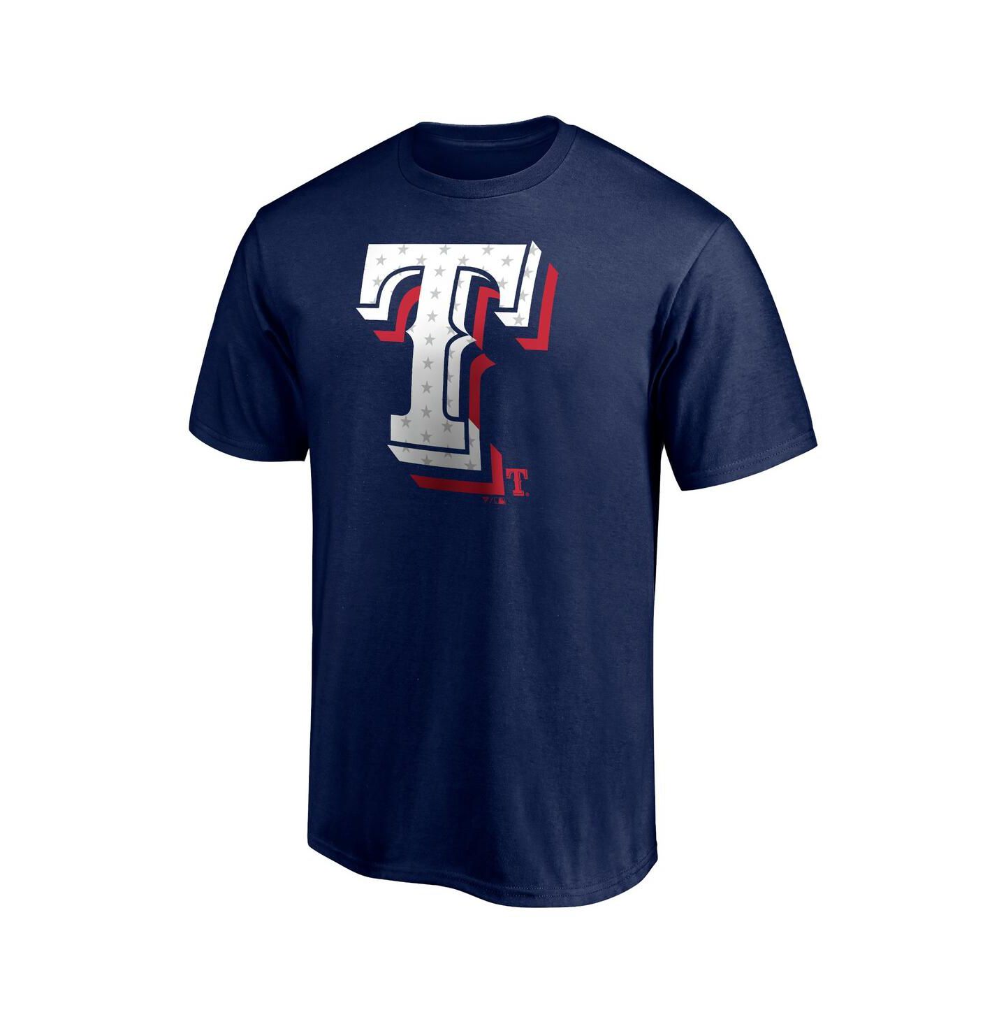 Мужская футболка Fanatics Navy Texas Rangers Red White and Team — фото 2