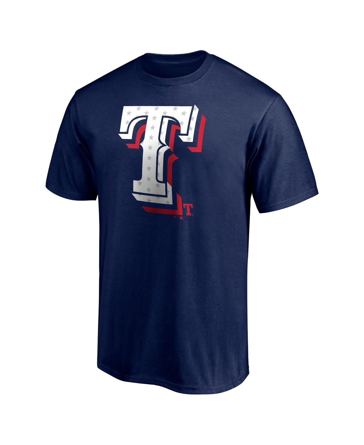 FANATICS MEN'S FANATICS NAVY TEXAS RANGERS RED WHITE AND TEAM T-SHIRT