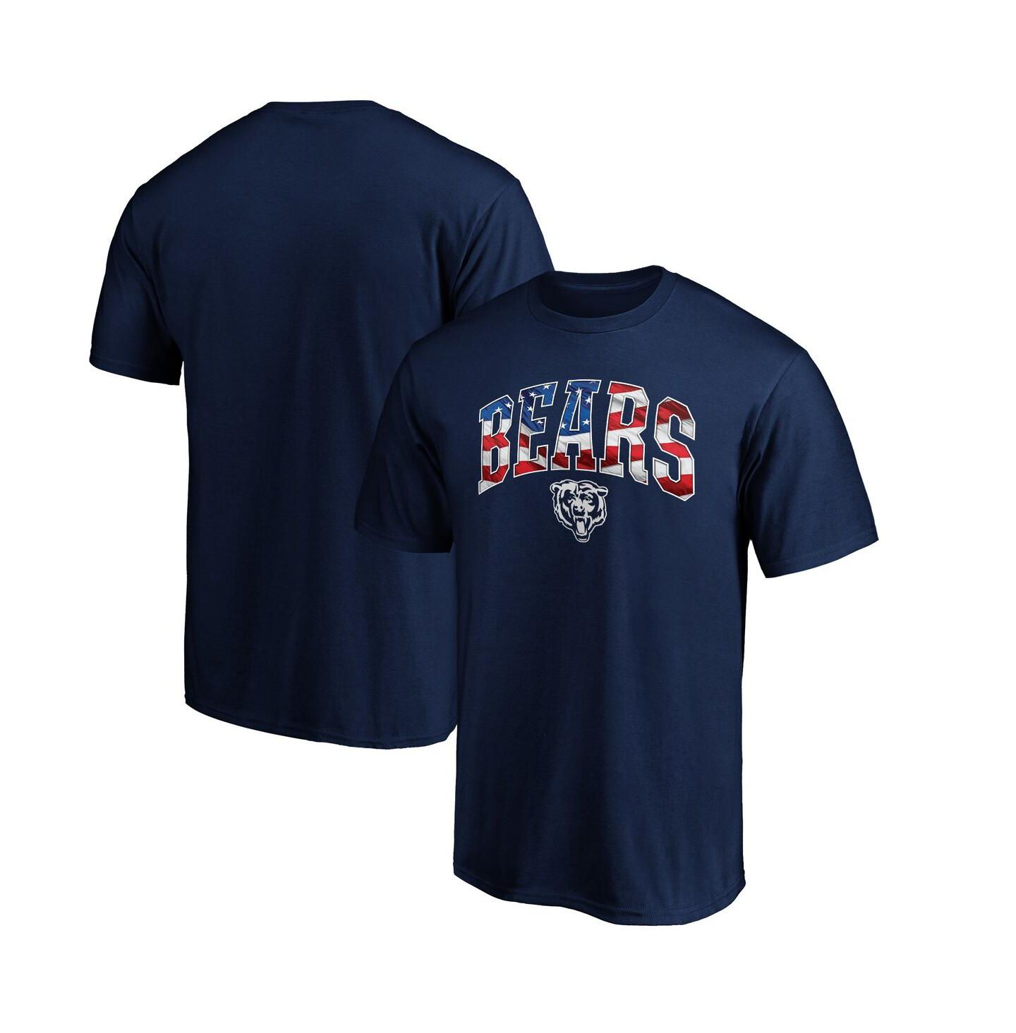 Мужская футболка Fanatics Navy Chicago Bears Banner Wave Logo — фото 2