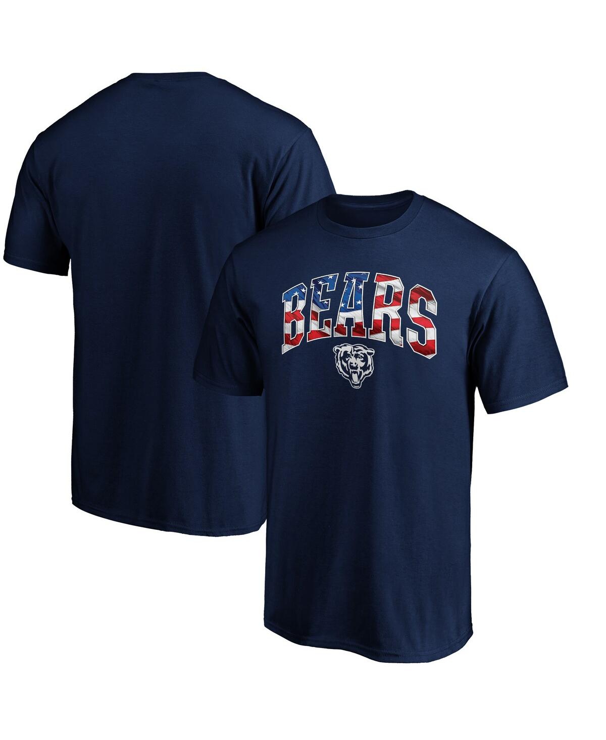 Shop Fanatics Men's  Navy Chicago Bears Banner Wave Logo T-shirt