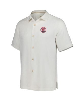 Men's White Boston Red Sox Sport Tropic Isles Camp Button-Up Shirt