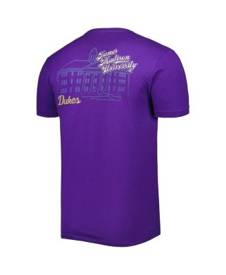 Men's Purple James Madison Dukes Mascot Scenery Premium T-shirt