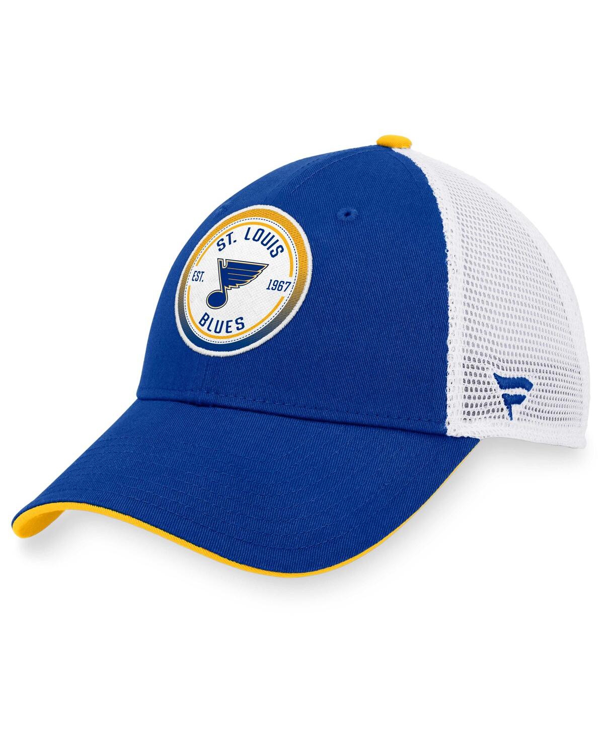 Shop Fanatics Men's  Blue, White St. Louis Blues Iconic Gradient Trucker Snapback Hat In Blue,white