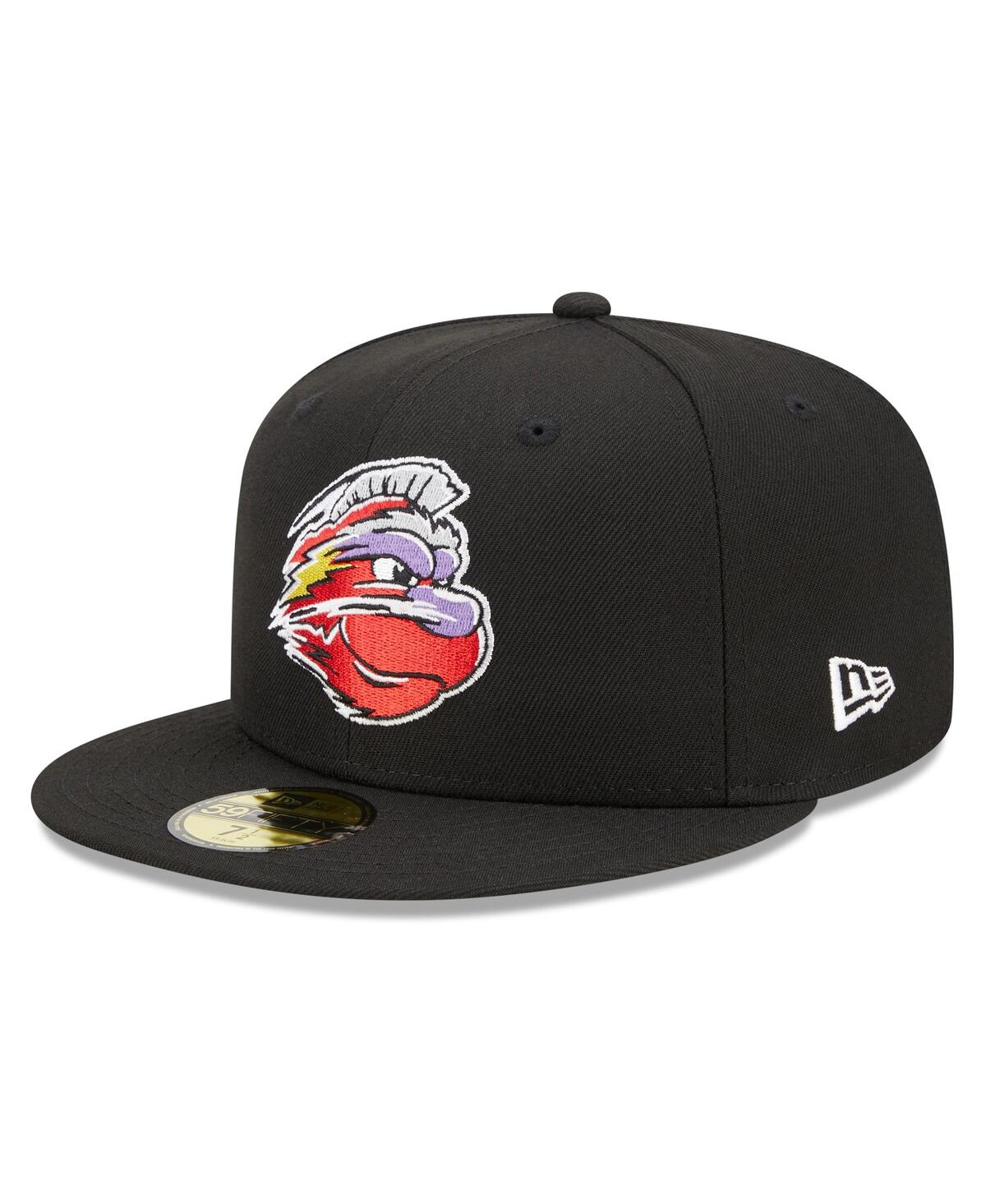 Shop New Era Men's  Black Winston-salem Dash Marvel X Minor League 59fifty Fitted Hat