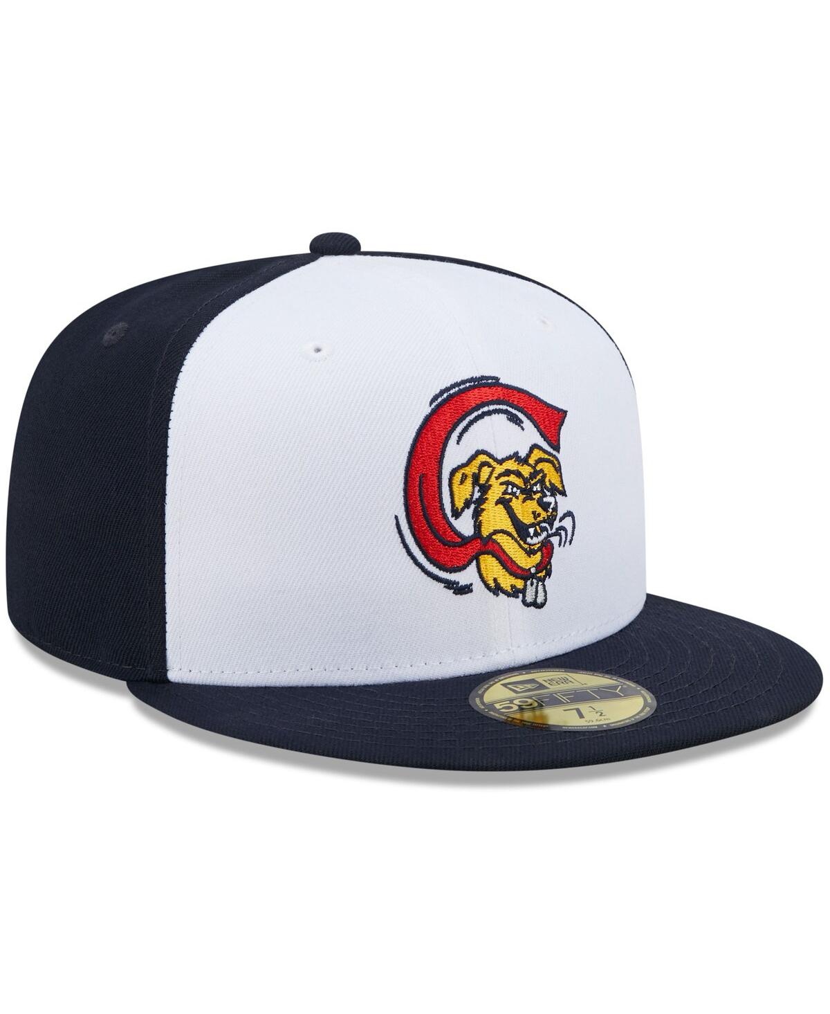 New Era Men's  White, Navy Charleston Riverdogs Marvel X Minor League 59fifty Fitted Hat In White,navy