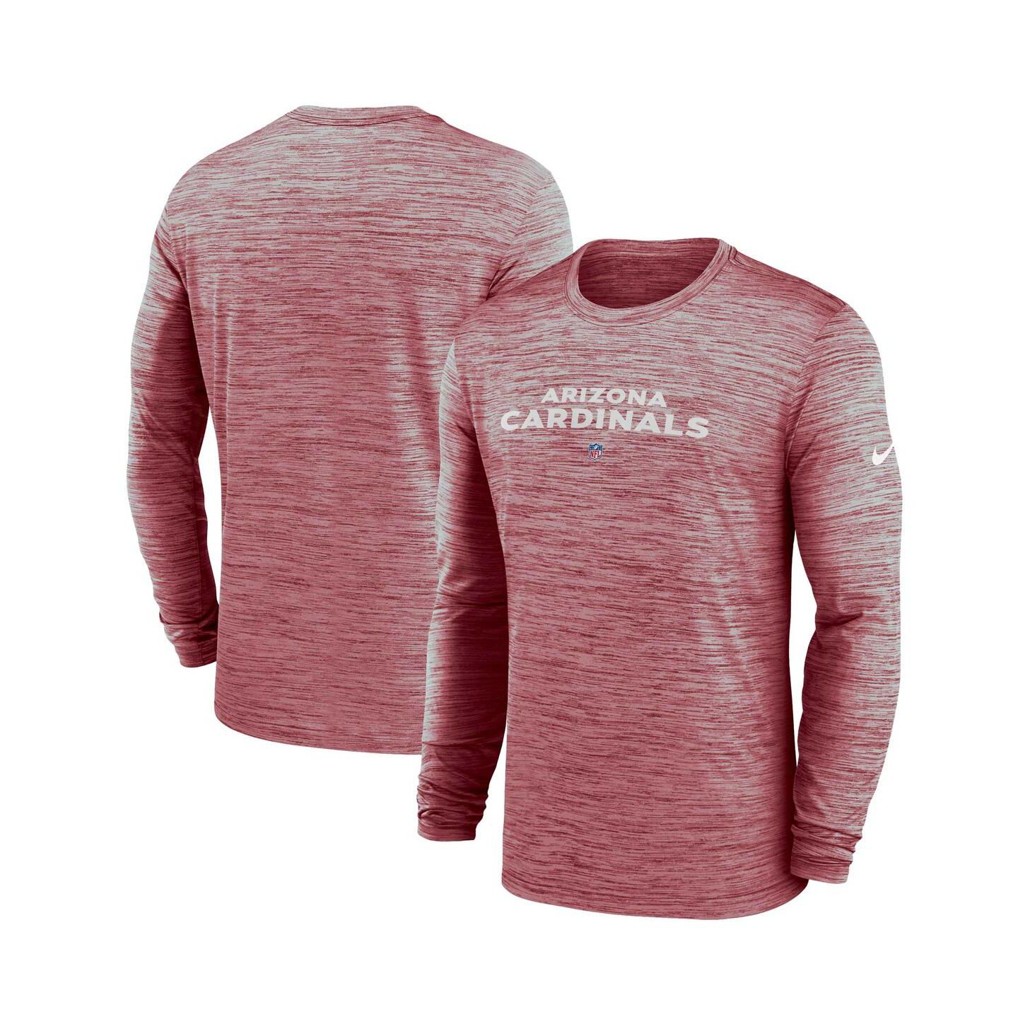 Мужская футболка Nike Cardinal Arizona Cardinals Sideline Team Velocity Performance Long Sleeve — фото 1