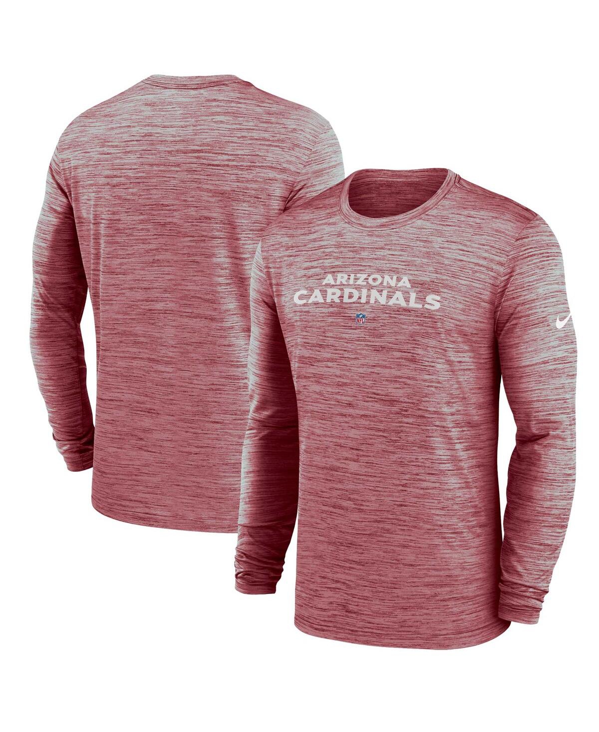 Shop Nike Men's  Cardinal Arizona Cardinals Sideline Team Velocity Performance Long Sleeve T-shirt