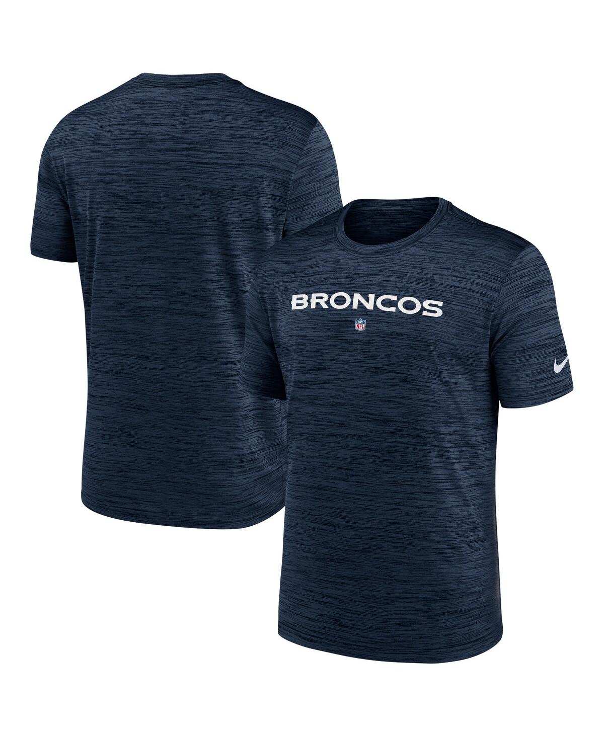 Shop Nike Men's  Navy Denver Broncos Velocity Performance T-shirt