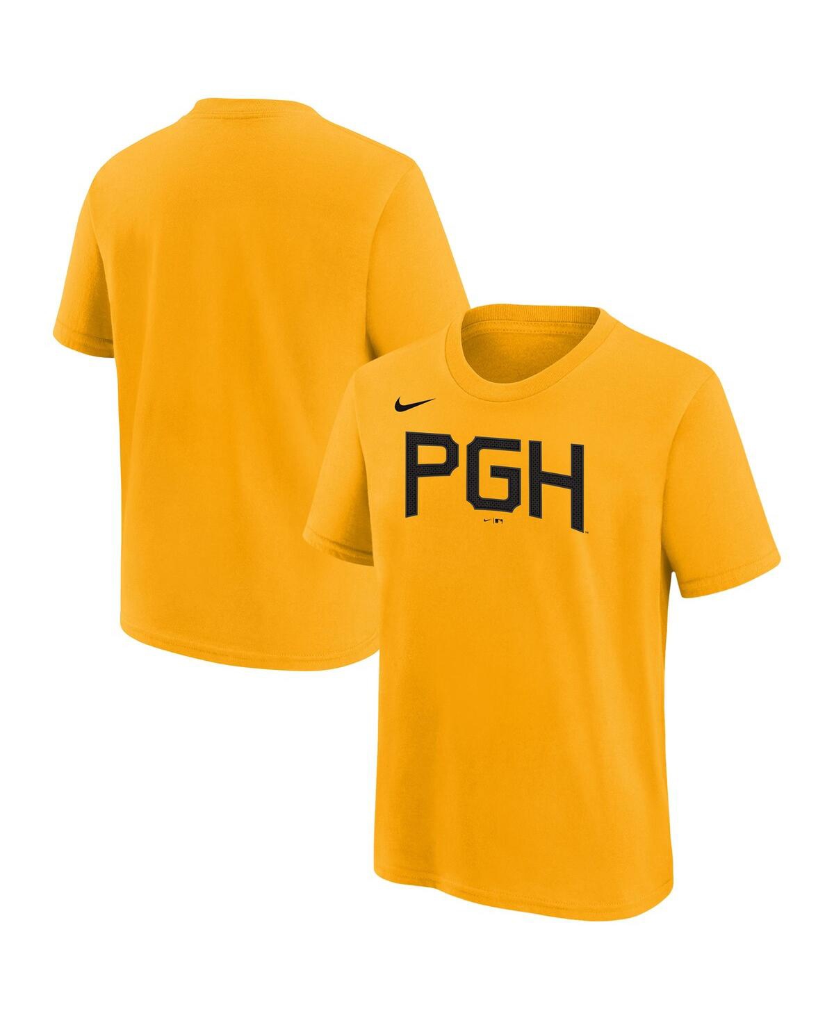 NIKE PRESCHOOL BOYS AND GIRLS NIKE GOLD PITTSBURGH PIRATES 2023 CITY CONNECT GRAPHIC T-SHIRT