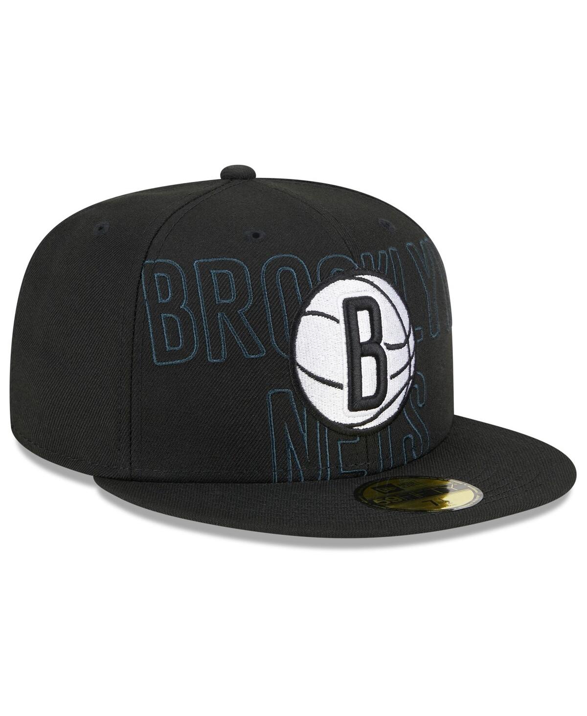 Shop New Era Men's  Black Brooklyn Nets 2023 Nba Draft 59fifty Fitted Hat