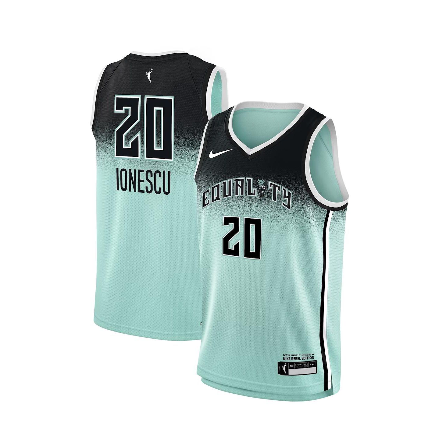 Детское джерси Nike Sabrina Ionescu New York Liberty 2023 Rebel Edition Victory, Mint — фото 1