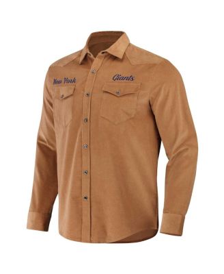 Men's NFL x Darius Rucker Collection by Tan New York Giants Western Button-Up Shirt