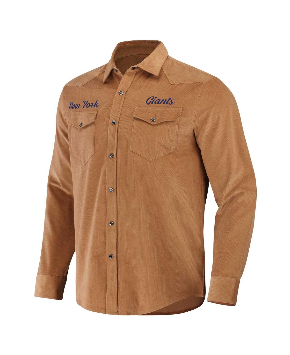 Fanatics Men's Nfl X Darius Rucker Collection By  Tan New York Giants Western Button-up Shirt In Tan