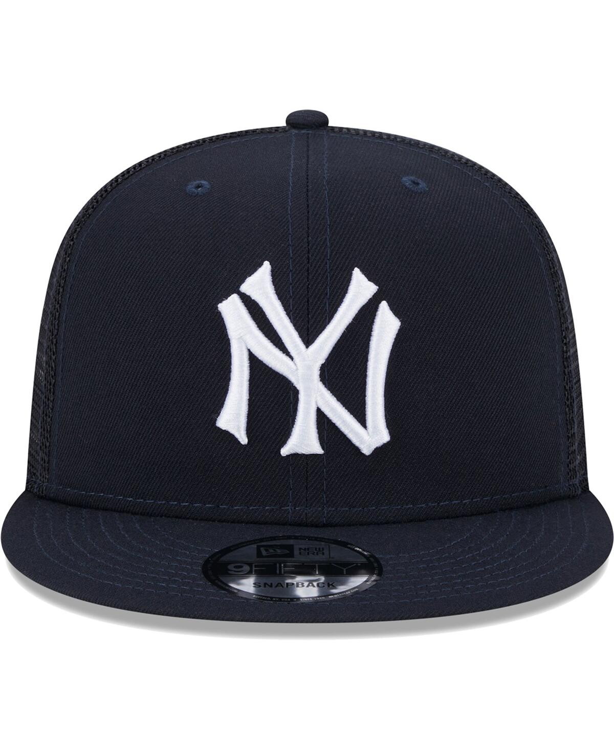 Men's New EraNew York Yankees Cooperstown Collection Team Color Trucker 9FIFTY Snapback Hat - Navy
