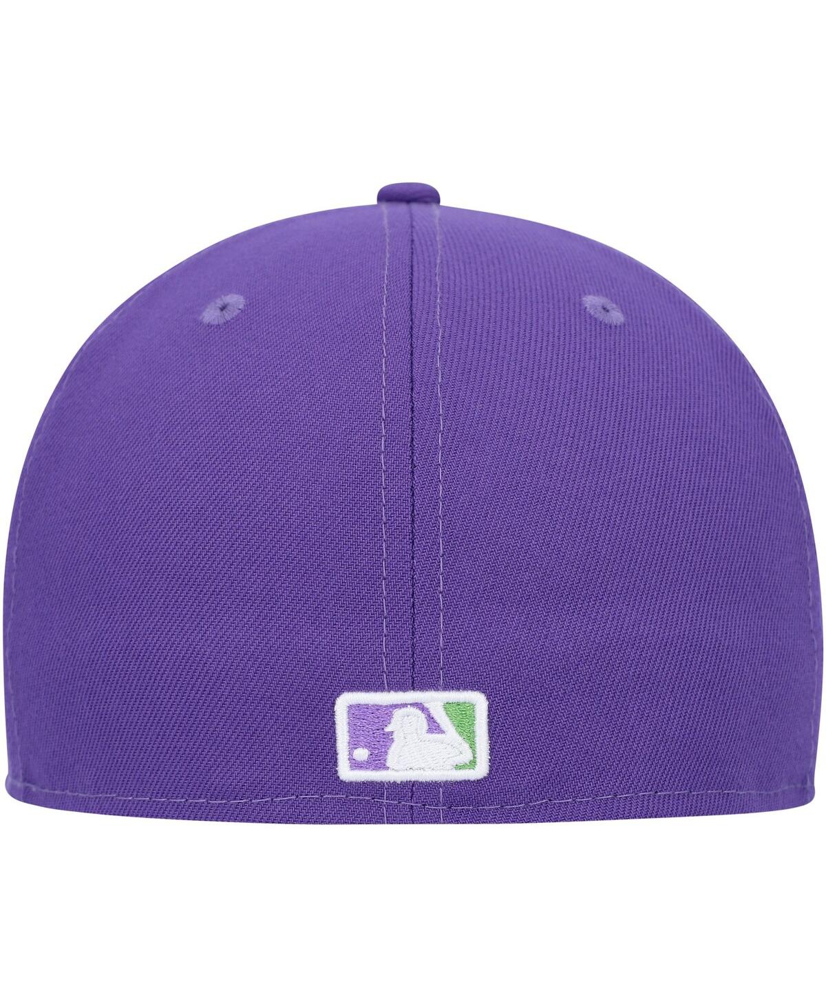 NEW ERA MEN'S NEW ERA PURPLE BOSTON RED SOX LIME SIDE PATCH 59FIFTY FITTED HAT 