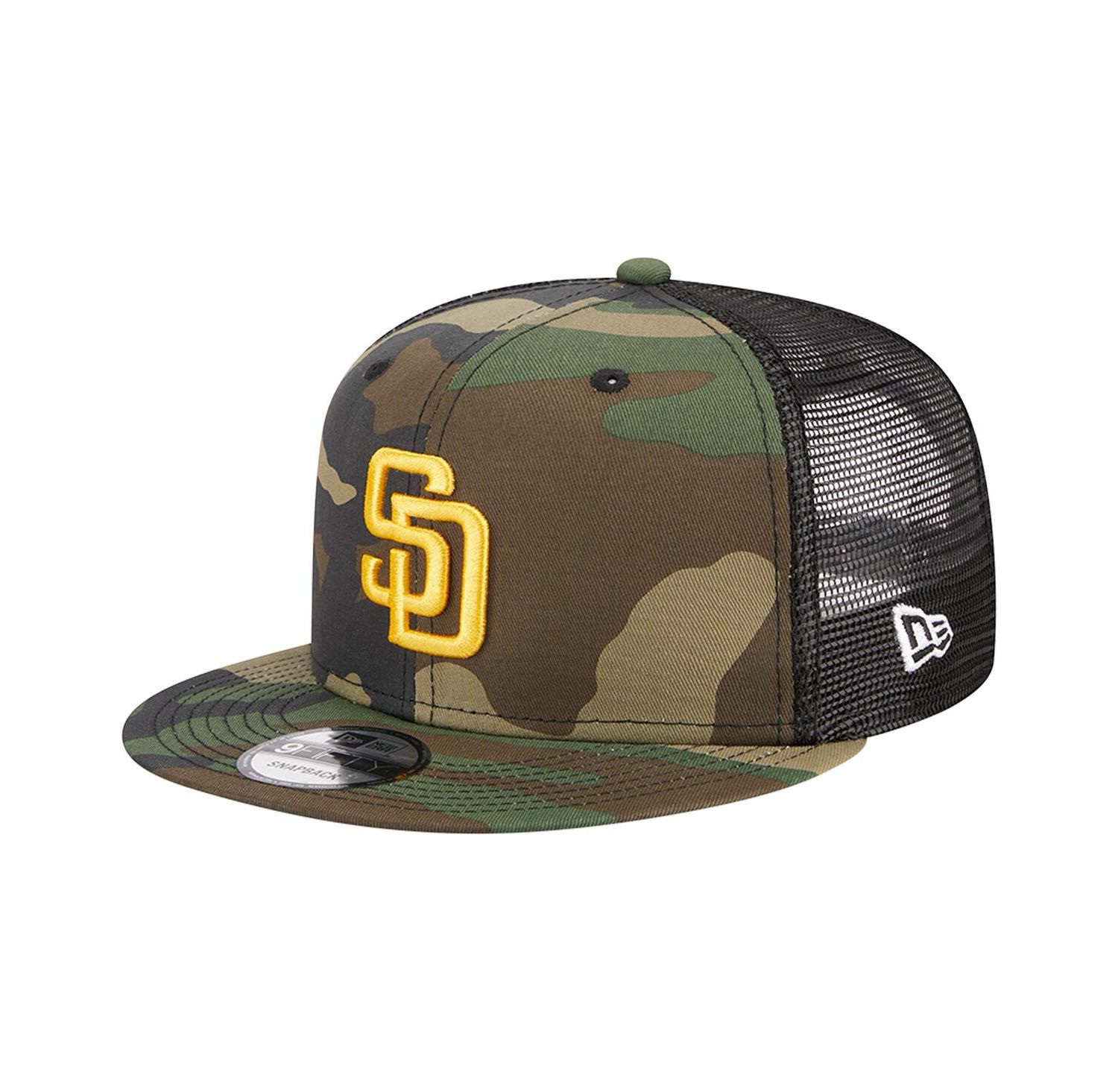 Men's Camo San Diego Padres Woodland Camo Trucker 9FIFTY Snapback Hat