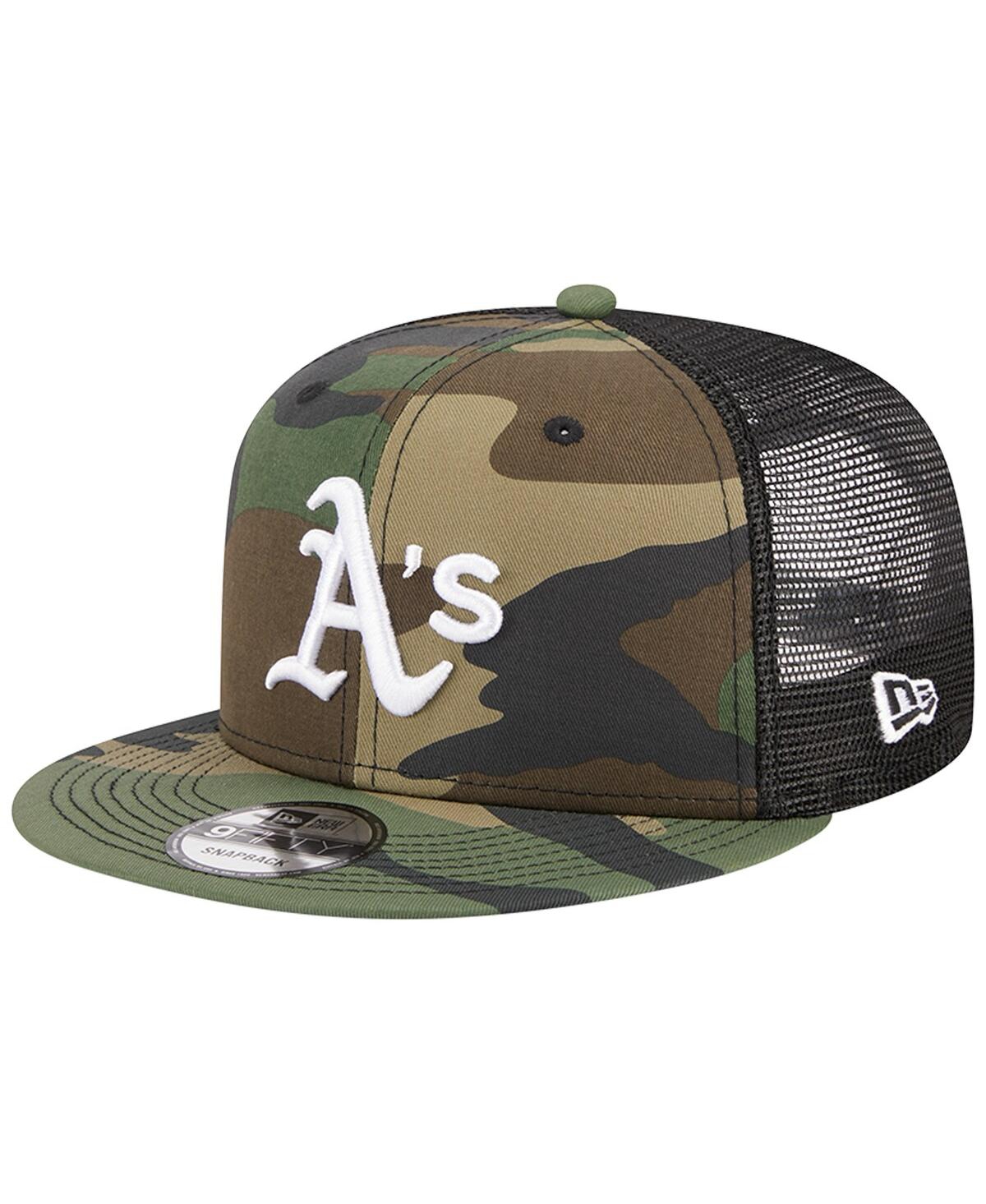 New Era Men's  Camo Oakland Athletics Woodland Camo Trucker 9fifty Snapback Hat