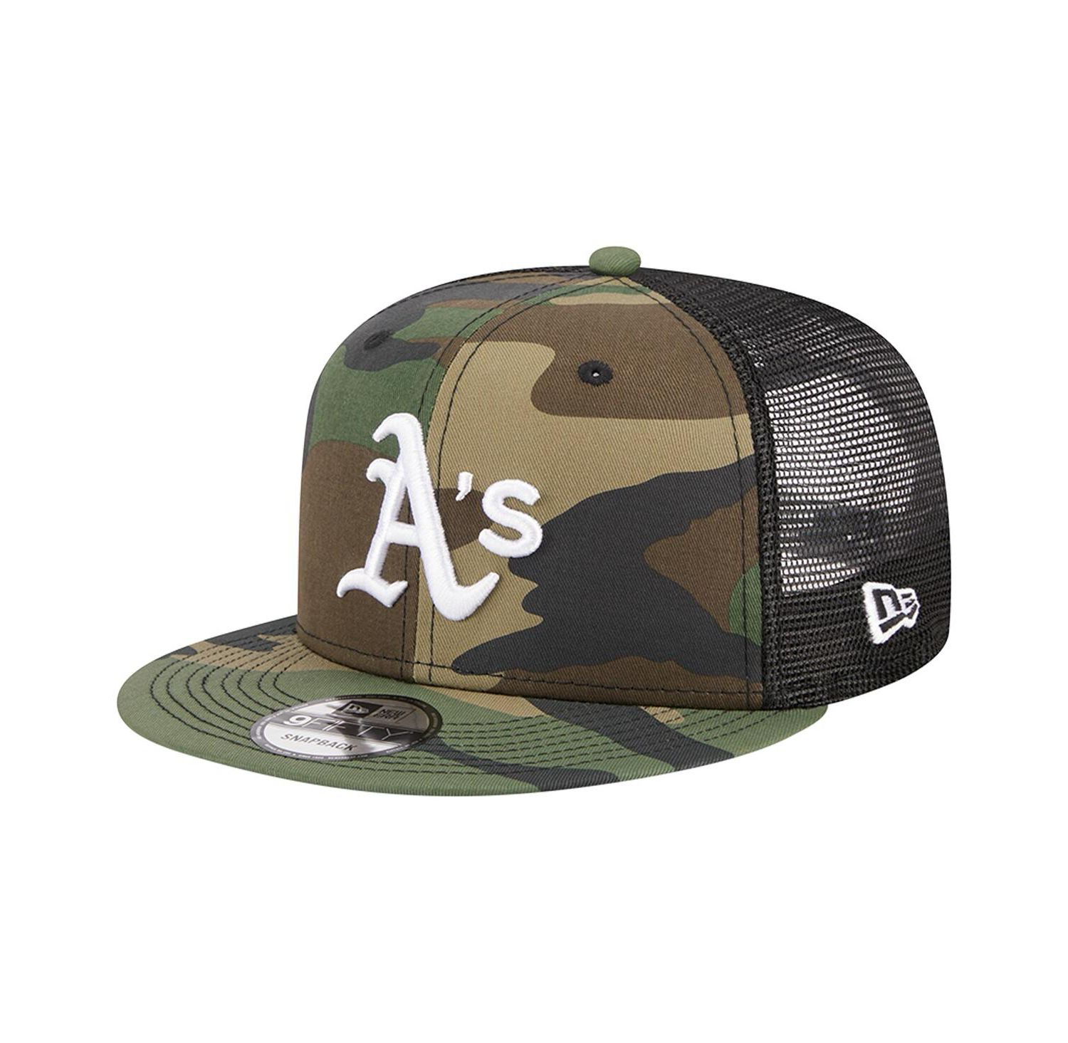 Men's Camo Oakland Athletics Woodland Camo Trucker 9FIFTY Snapback Hat