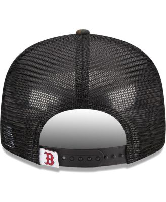 Men's Camo Boston Red Sox Woodland Camo Trucker 9FIFTY Snapback Hat