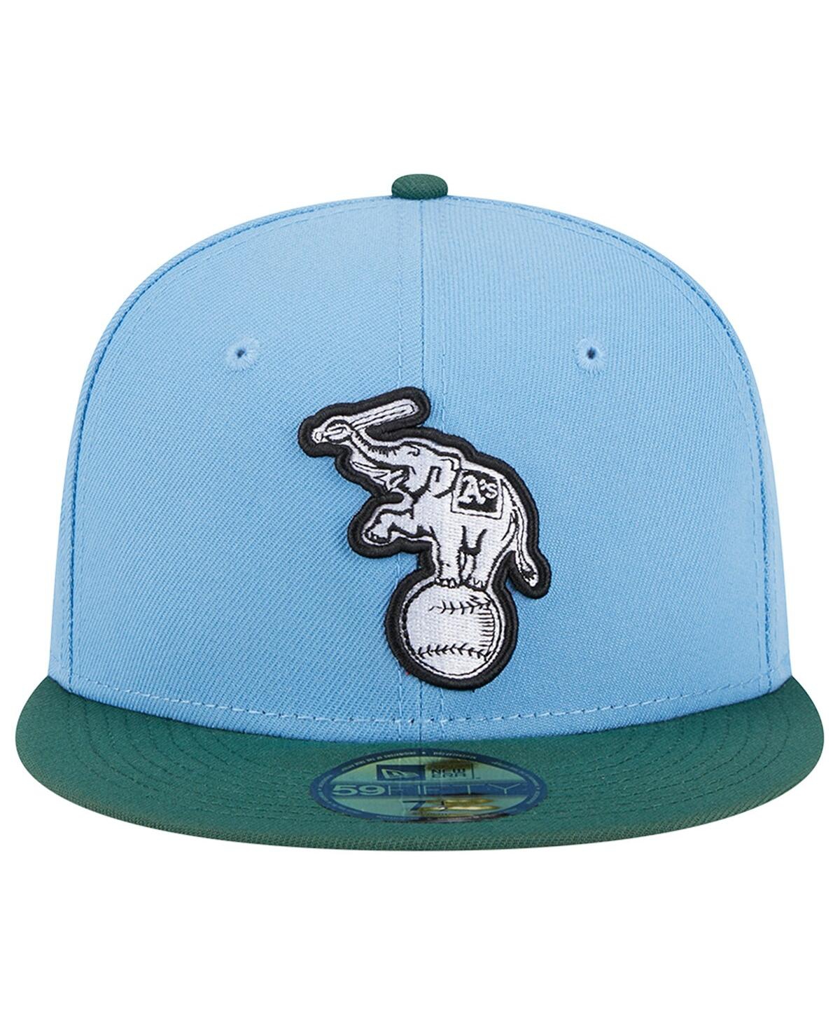 New Era Men's  Sky Blue, Cilantro Oakland Athletics 1988 World Series 59fifty Fitted Hat In Sky Blue,cilantro