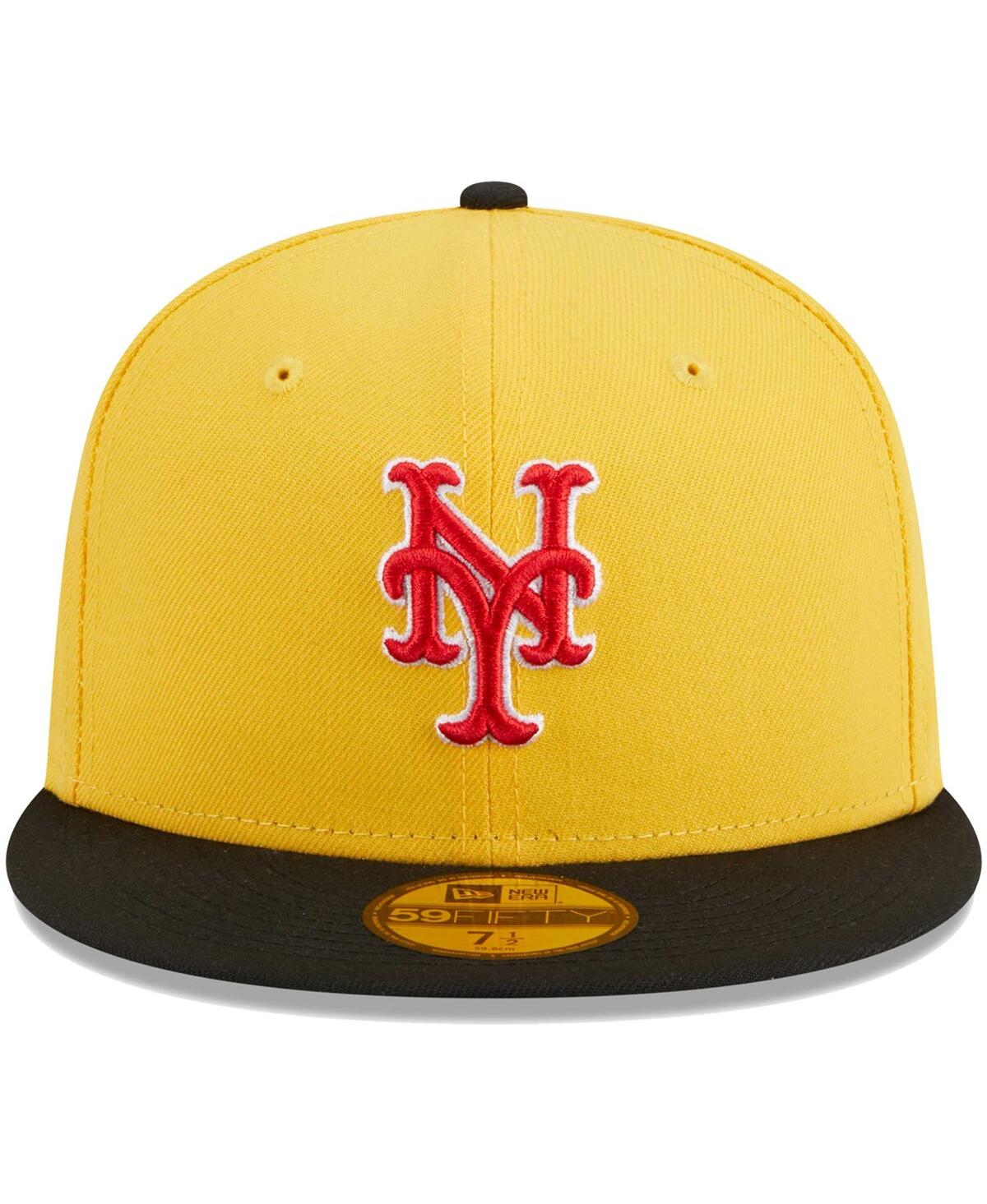 Shop New Era Men's  Yellow, Black New York Mets Grilled 59fifty Fitted Hat In Yellow,black