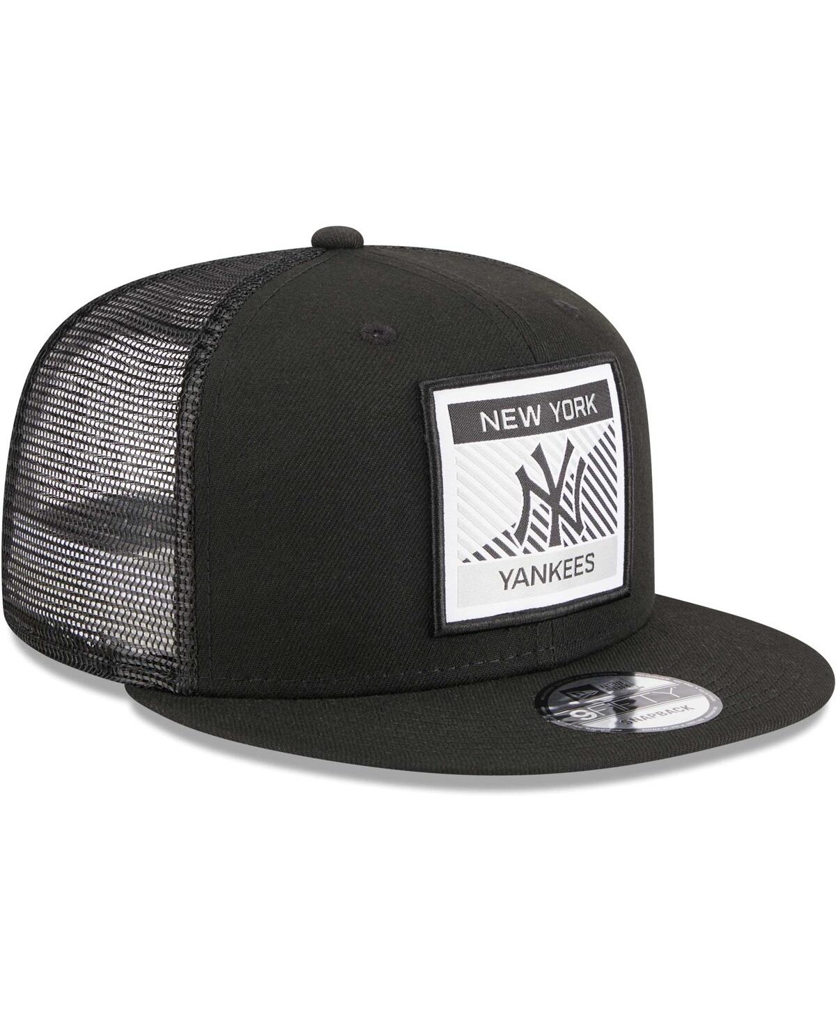 Men's New EraNew York Yankees Scratch Squared Trucker 9FIFTY Snapback Hat - Black