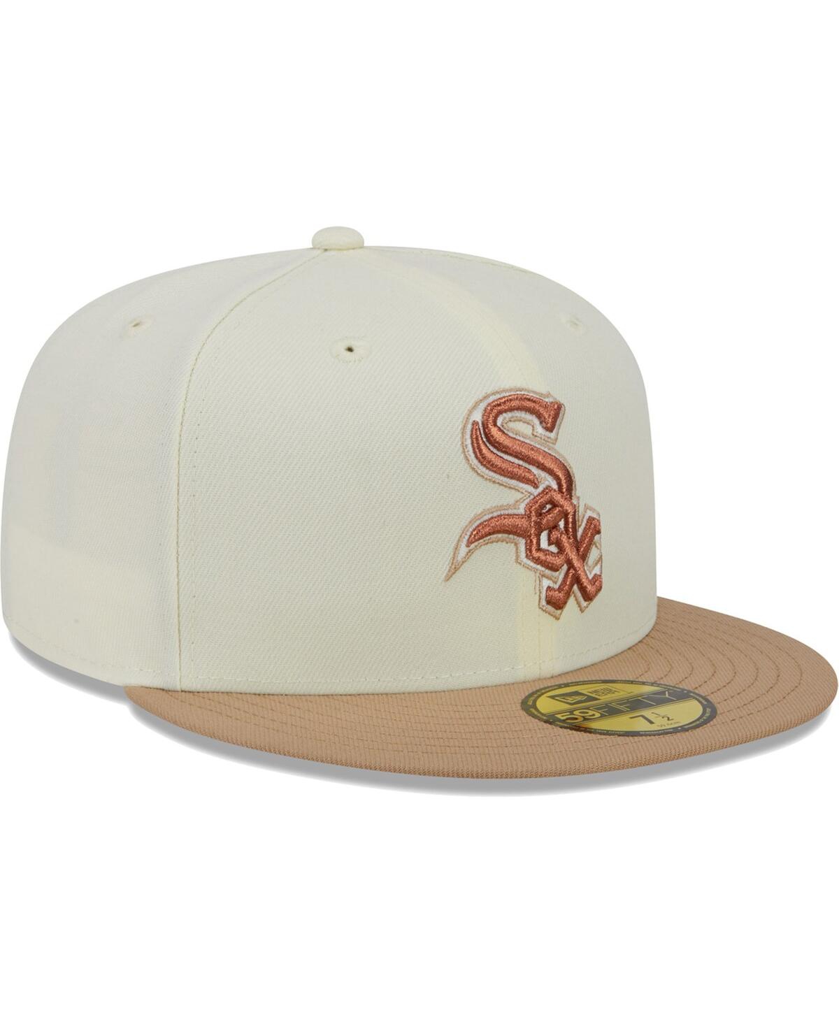 Men's New EraChicago White Sox Chrome Camel Rust Undervisor 59FIFTY Fitted Hat - Cream