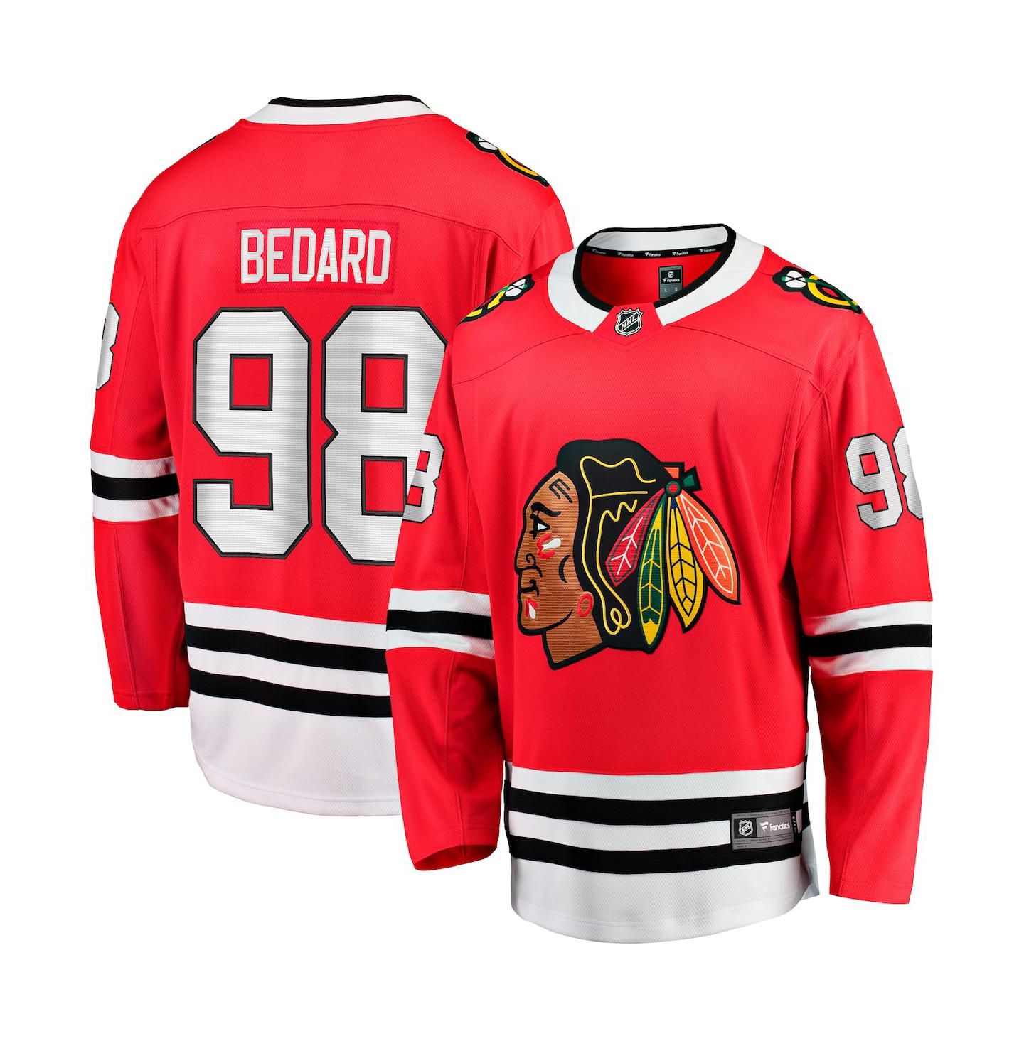 Мужской топ Fanatics Connor Bedard Red Chicago Blackhawks Home Breakaway Player Jersey — фото 1