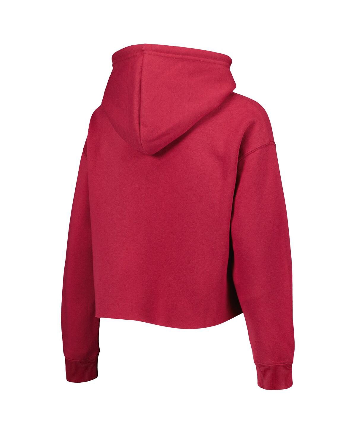 Shop Cuce Women's  Cardinal Arizona Cardinals Crystal Logo Cropped Pullover Hoodie