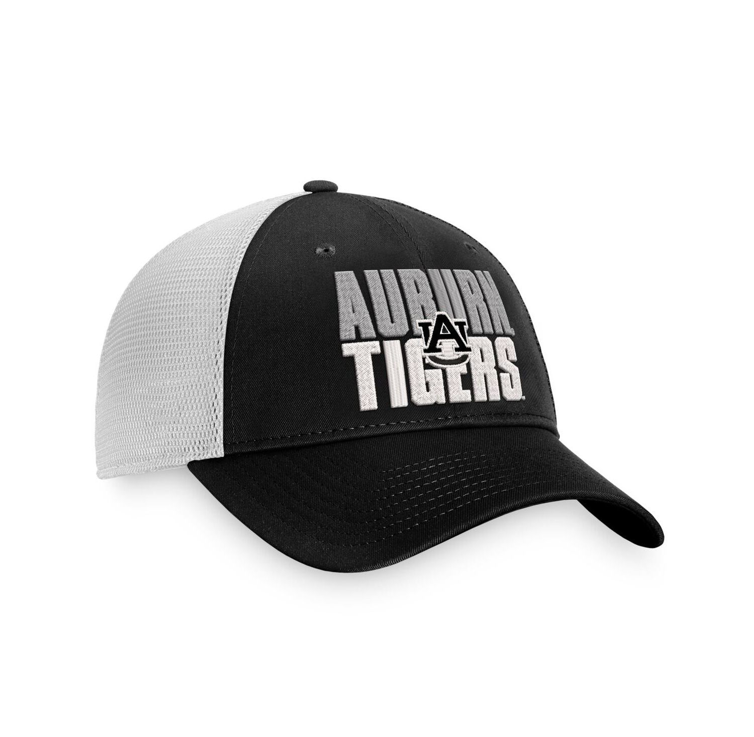 Men's Black, White Auburn Tigers Stockpile Trucker Snapback Hat