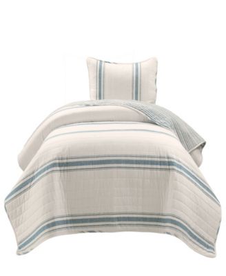 Farmhouse Stripe Reversible Cotton 2-Piece Quilt, Twin/Twin XL