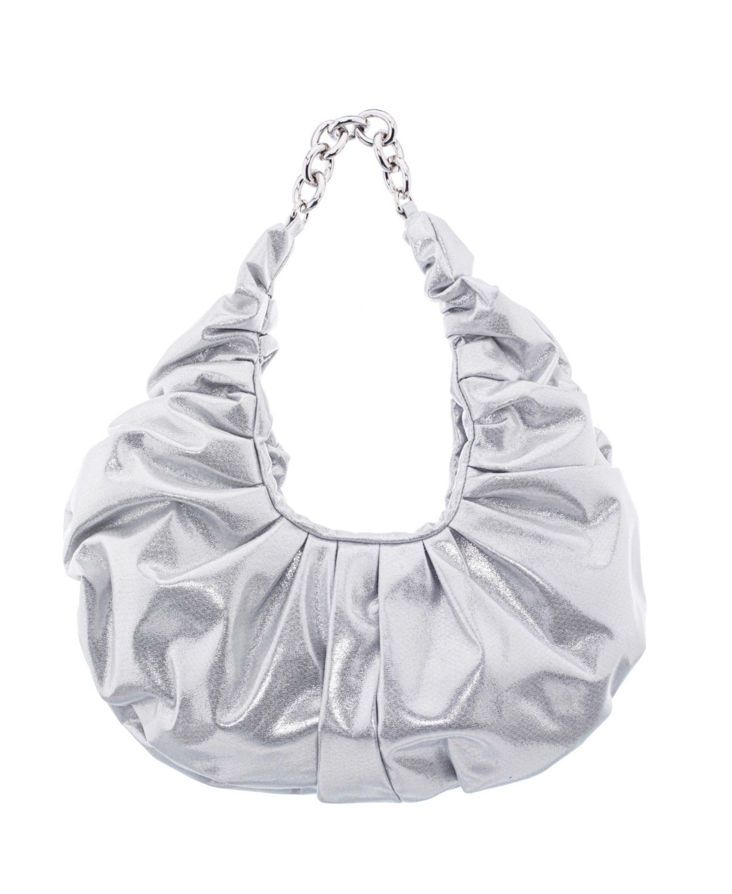 Женская сумка Nina Ruched Metallic Hobo, цвет: Серебряный — фото 6