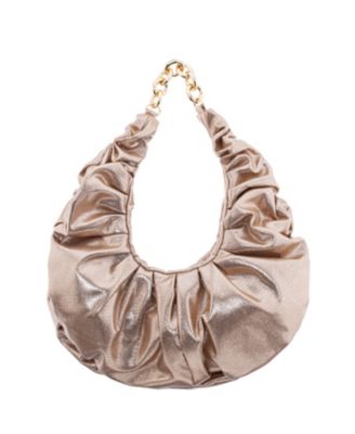Ruched Metallic Hobo