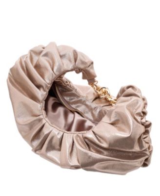 Ruched Metallic Hobo