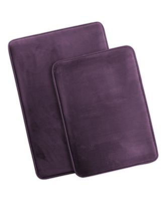 2 Piece Ultra Soft Non-Slip Plush Memory Foam Bath Rug Set - Small & Large