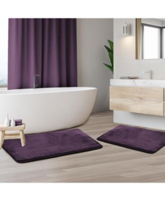 2 Piece Ultra Soft Non-Slip Plush Memory Foam Bath Rug Set - Small & Large