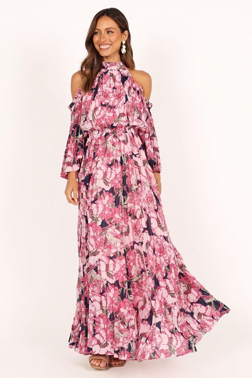 alfani Petal and Pup Women's Hilary Pleated Maxi Dress Women's Fashion Shoes & Accessories