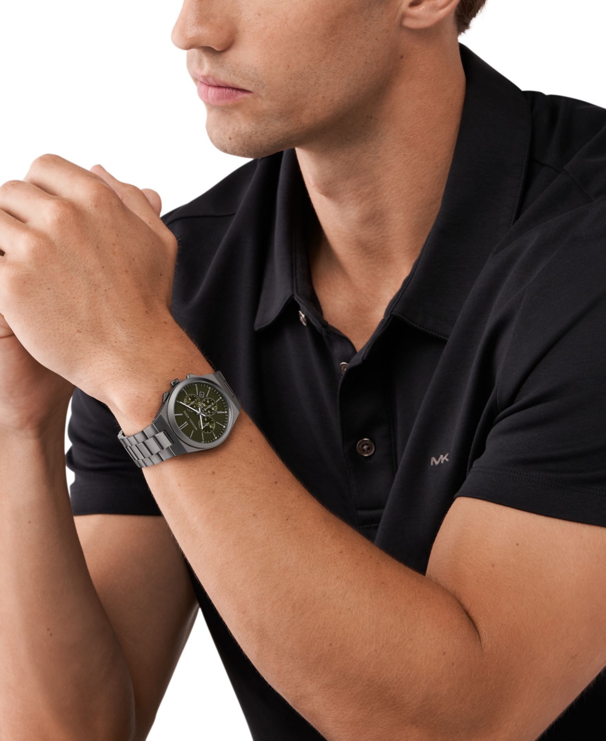 Shop Michael Kors Men's Lennox Quartz Chronograph Gunmetal-tone Stainless Steel Watch 40mm