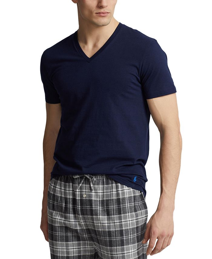 Polo Ralph Lauren Men's 3-Pk. Classic Cotton V-Neck T-Shirts - Macy's