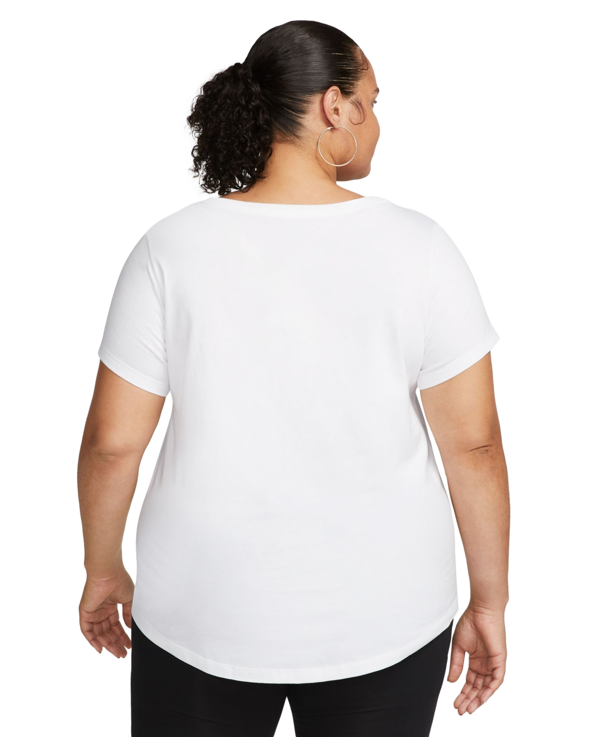 Nike Plus Size Active Sportswear Essentials Short-Sleeve Logo T-Shirt -black
