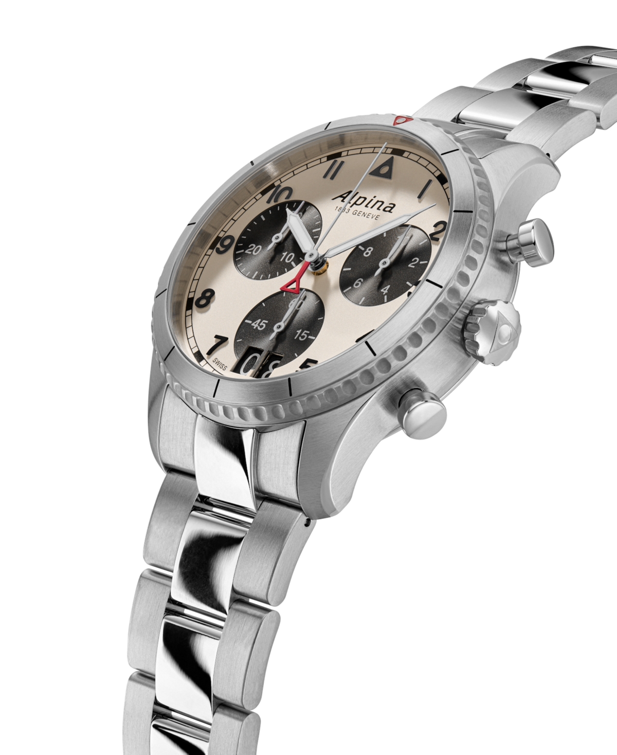 Shop Alpina Men's Swiss Chronograph Startimer Stainless Steel Strap Bracelet Watch 41mm In Silver-tone