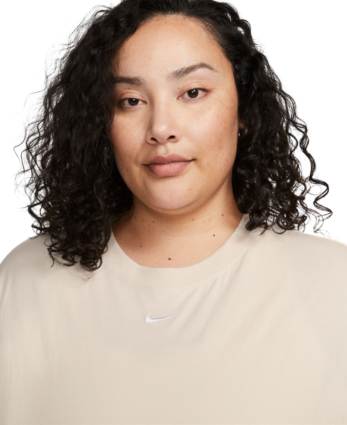 Nike Plus Size Active Sportswear Essential Women's Logo T-Shirt -white